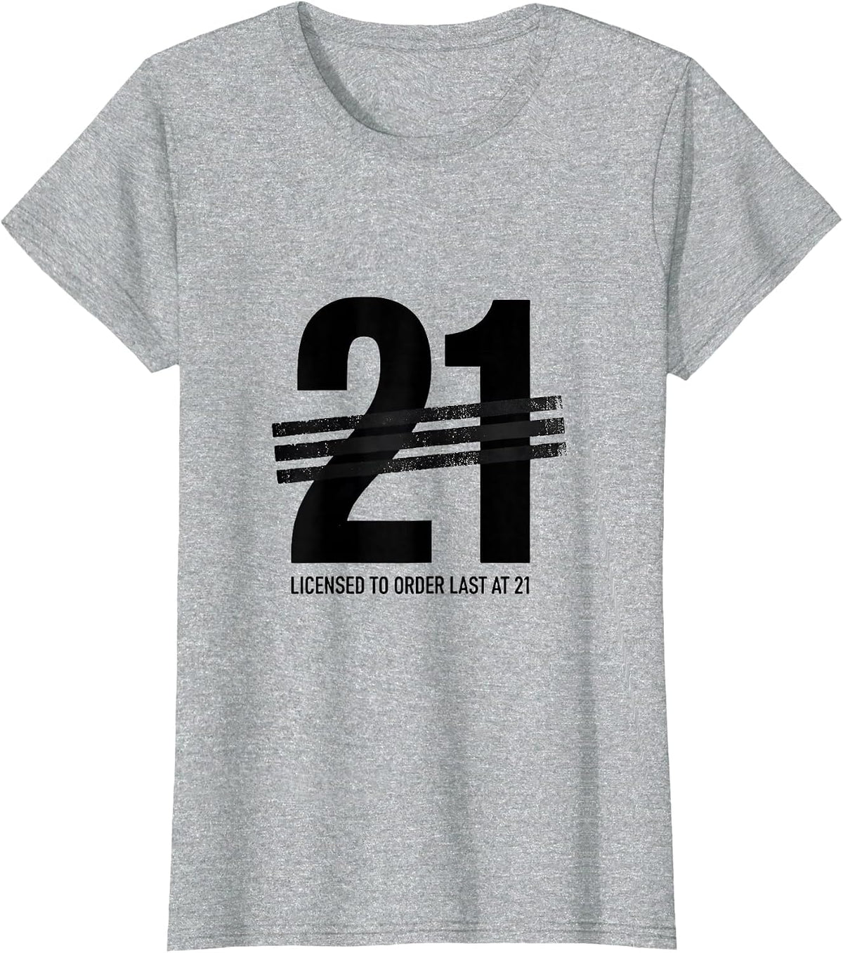 Women's Licensed To Order Last At 21 Funny Milestone Birthday Age T-Shirt - Heather Grey