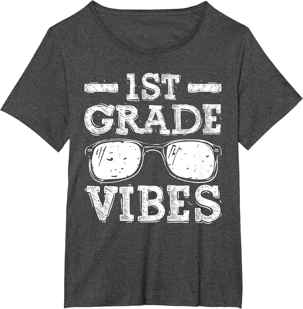 Back to School 1st Grade Vibes, First Day Teacher Children T-Shirt - Dark Heather Grey
