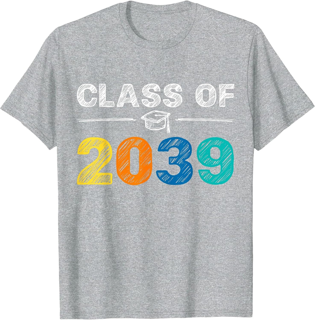 Class of 2039 Grow with Me First Day of School Graduation T-Shirt - Heather Grey