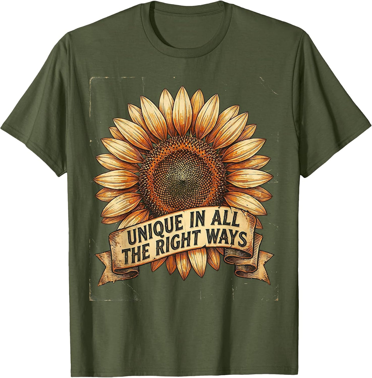 Men's Unique In All The Right Ways Down Syndrome Awareness T-Shirt - Olive Green