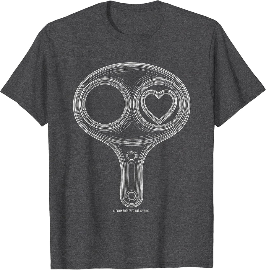 Men's Clear In Both Eyes One Is Yours Optometrist Valentine Humor T-Shirt - Dark Heather Grey