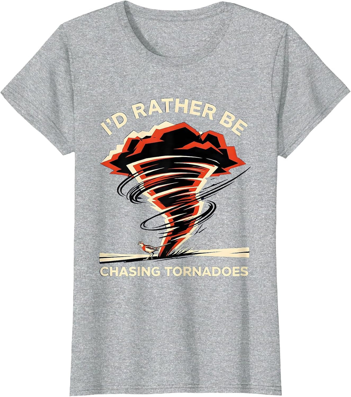 I'd Rather Be Chasing Tornadoes Futurist Dynamism Storm T-Shirt - Heather Grey