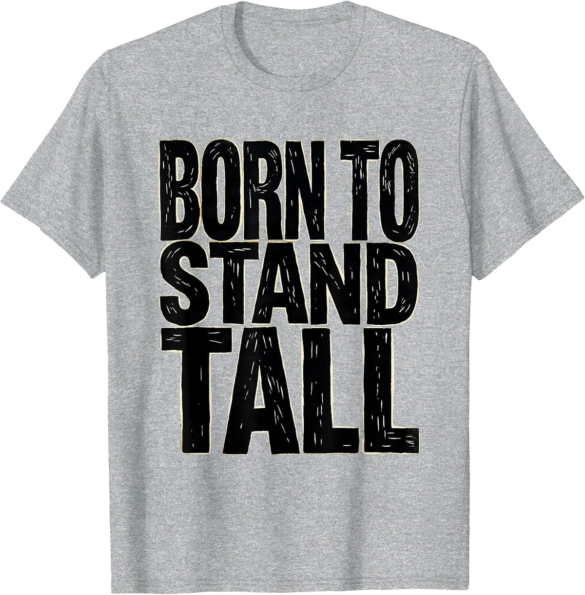 Men's Born to Stand Tall Giraffe Nature Design T-Shirt - Heather Grey