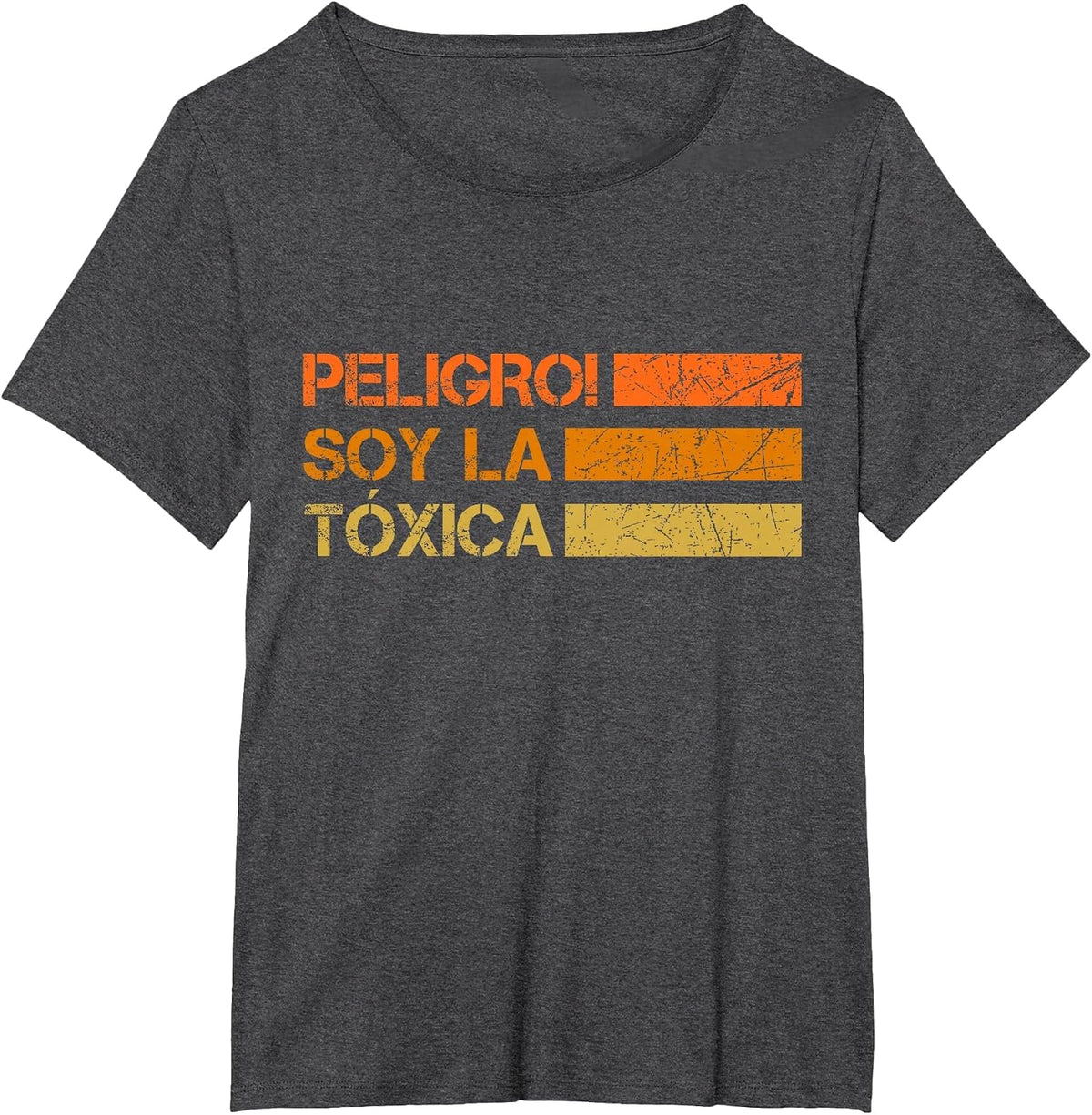 Peligro Soy La Toxica Spanish T-Shirt - Dark Heather Grey