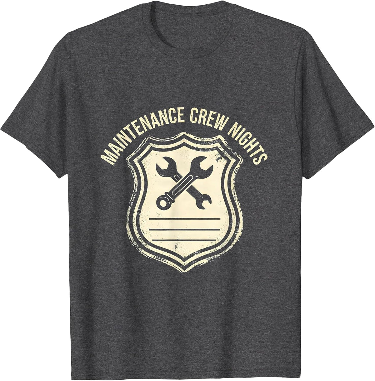 Maintenance Crew Nights Rubber Stamp Maintenance Technician T-Shirt - Dark Heather Grey