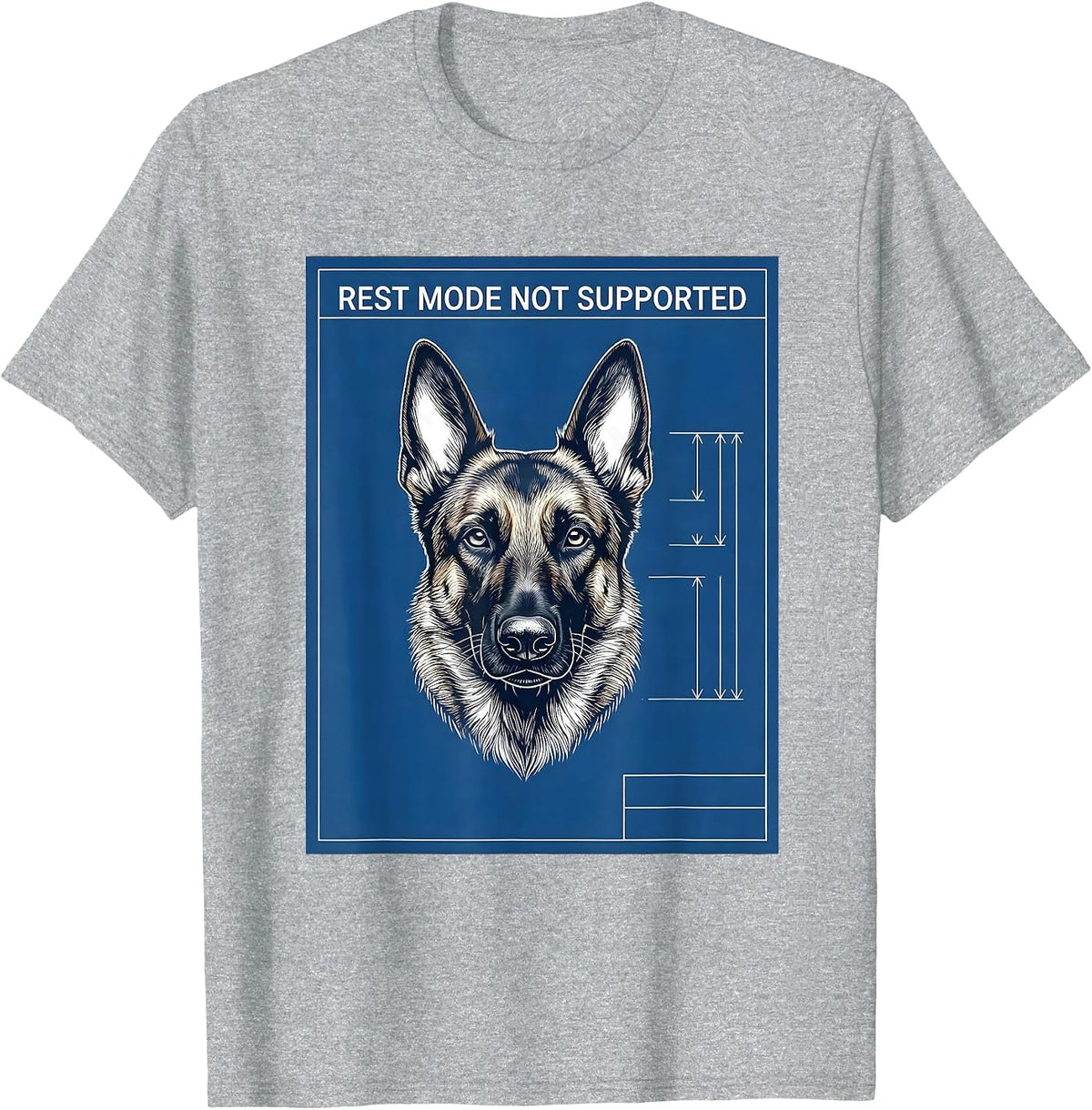 Men's Rest Mode Not Supported Belgian Malinois Dog Owner Humor T-Shirt - Heather Grey