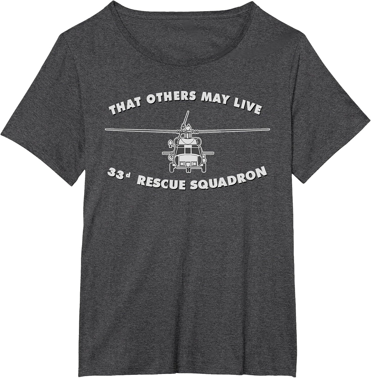 33rd Rescue Squadron HH-60 Pave Hawk Helicopter T-Shirt T-Shirt - Dark Heather Grey