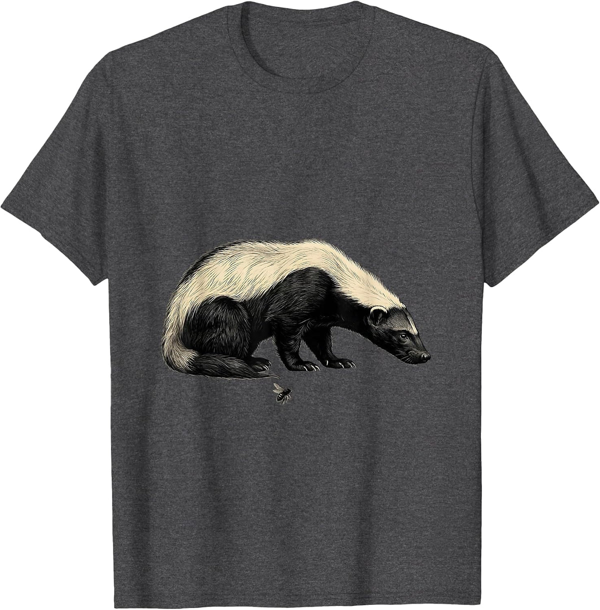 Men's Honey Badger Fearless Animal Lover Humor T-Shirt - Dark Heather Grey