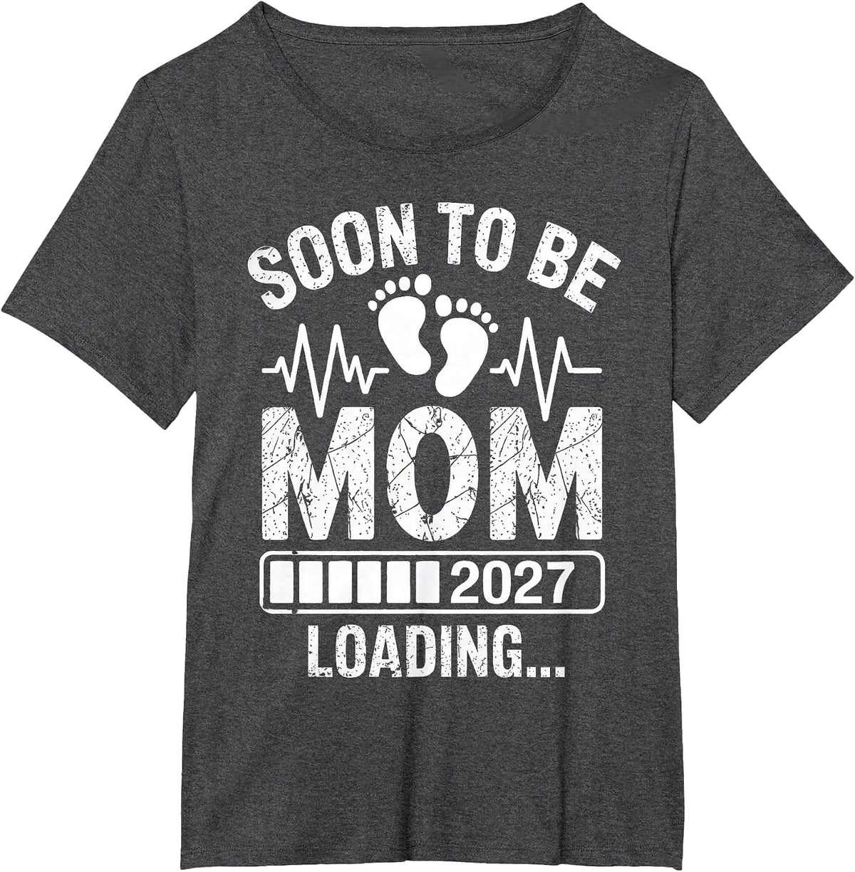 Soon to Be Mommy Est 2027 New Mom New Mama Womens T-Shirt - Dark Heather Grey