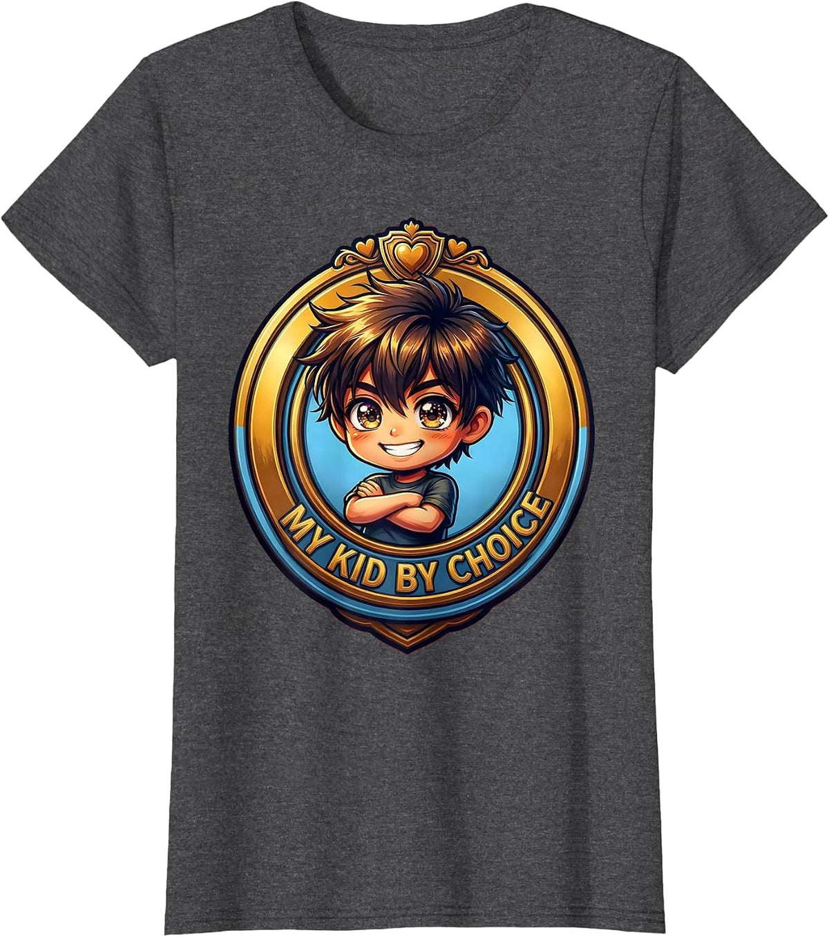 Women's My Kid By Choice Son In Law Favorite Child Design T-Shirt - Dark Heather Grey