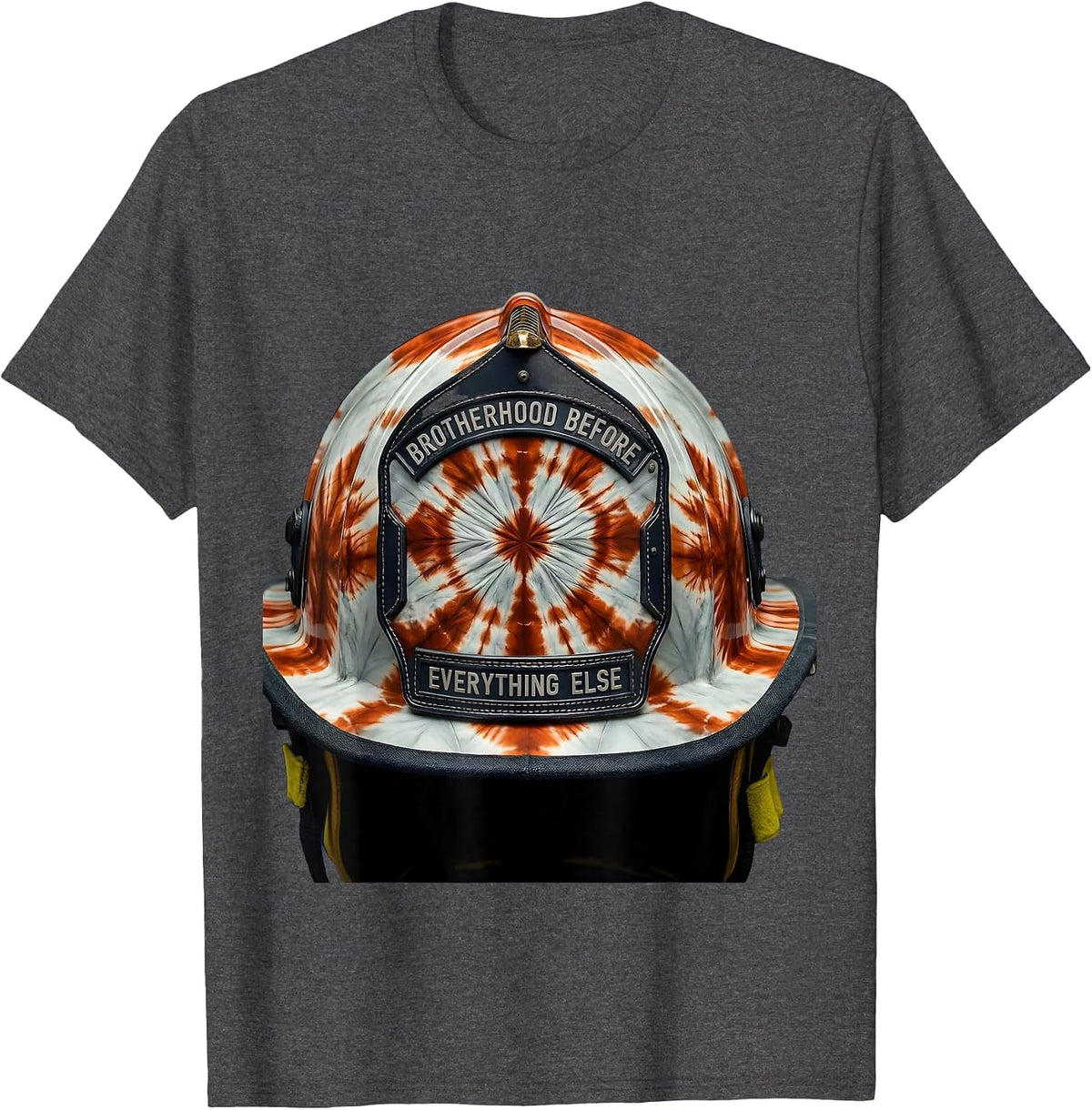 Brotherhood Before Everything Firefighter Design T-Shirt - Dark Heather Grey
