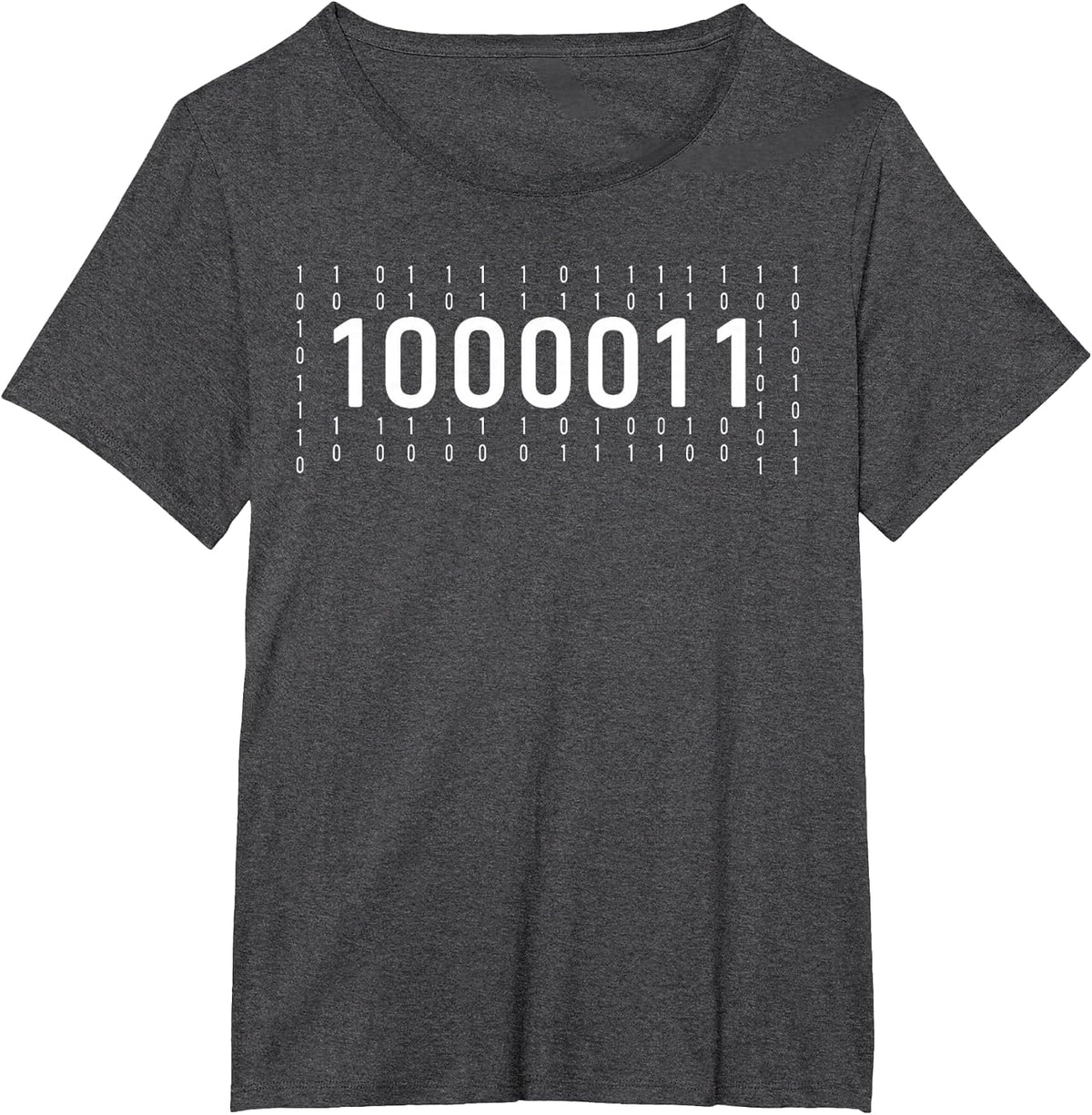 Funny 67 Meme Binary Code Math Teacher Brainrot Joke T-Shirt - Dark Heather Grey