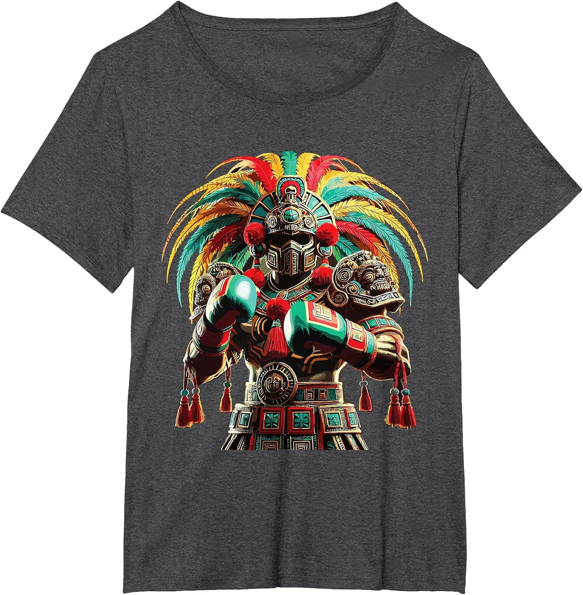 Mexican Boxing Pride Inka Sports Design T-Shirt - Dark Heather Grey