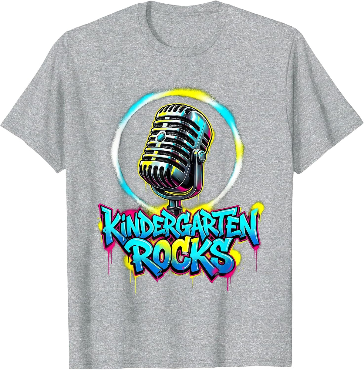 Men's Kindergarten Rocks Graffiti Back to School Teacher Kids T-Shirt - Heather Grey
