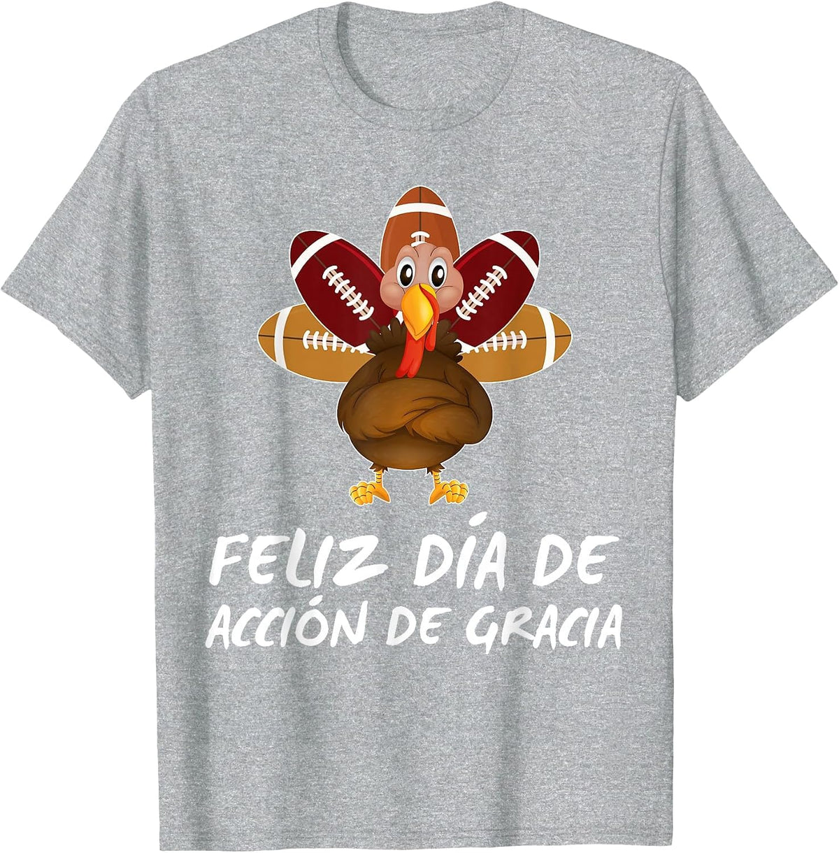 Dia de accion de Gracia Thanksgiving Spanish Speaking Turkey T-Shirt - Heather Grey