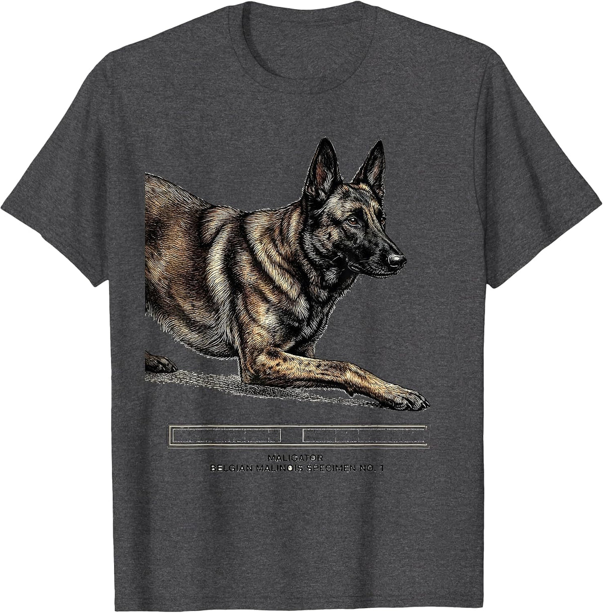 Maligator Belgian Malinois Specimen No 1 Dog Owner T-Shirt - Dark Heather Grey