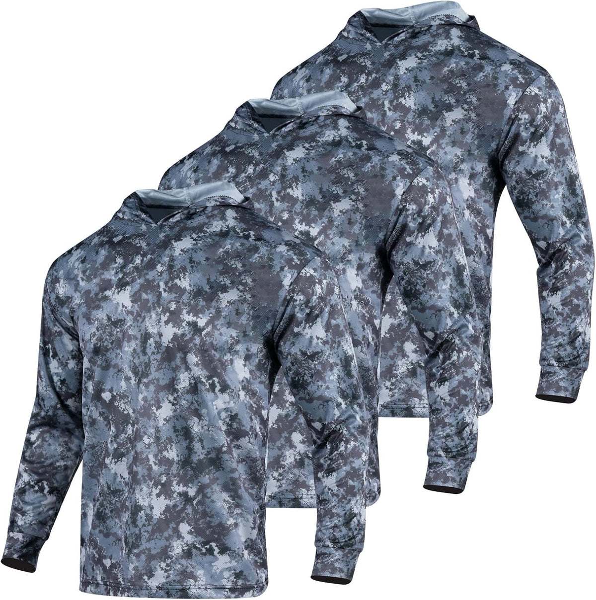 Camo Shirt for Men with Hood Long Sleeve Hunting Shirts Lightweight Camo Fishing Hoodie Military Tactical Shirt - Urban