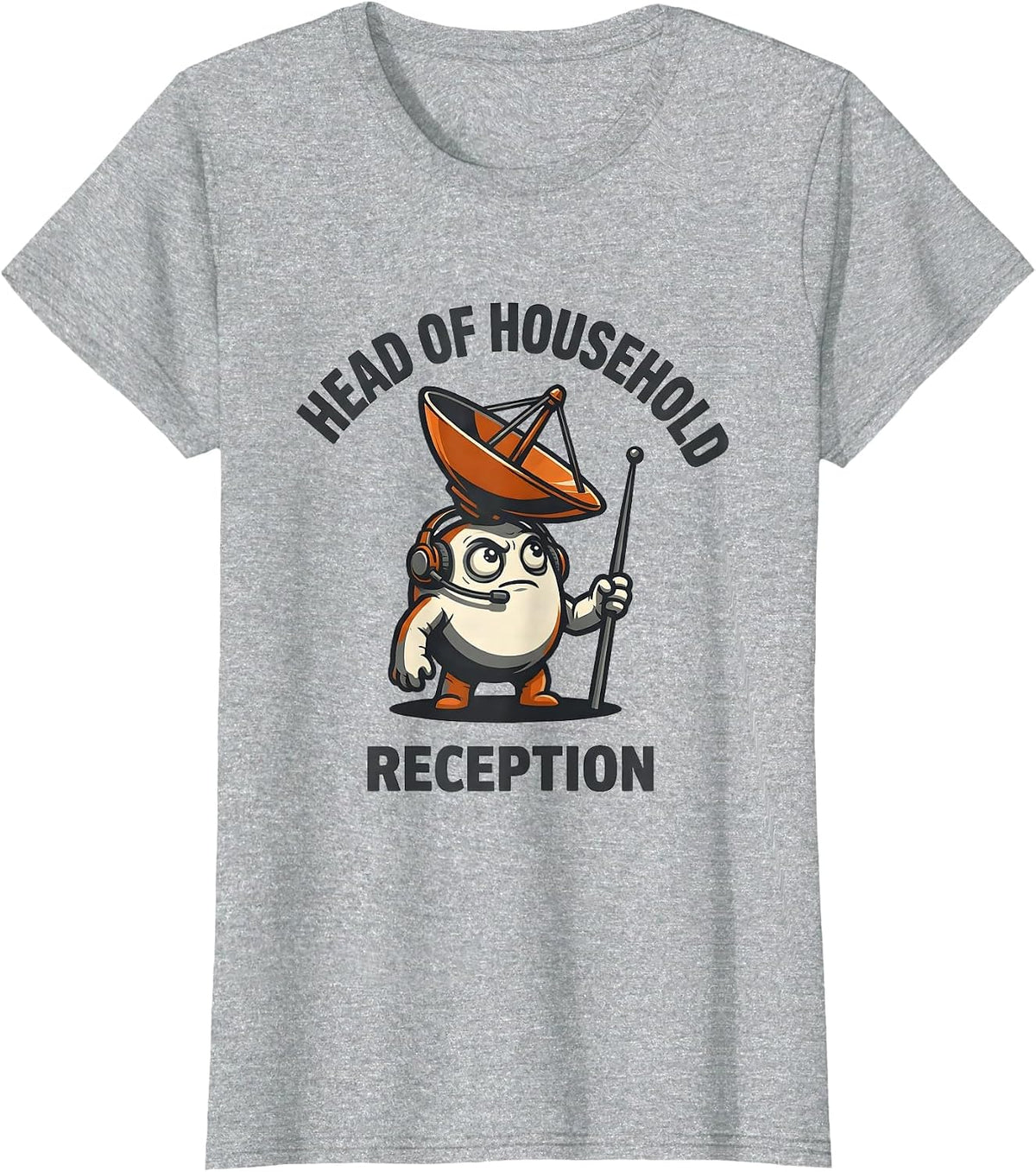 Women's Head Of Household Reception Funny Ham Radio Operator Hobby T-Shirt - Heather Grey