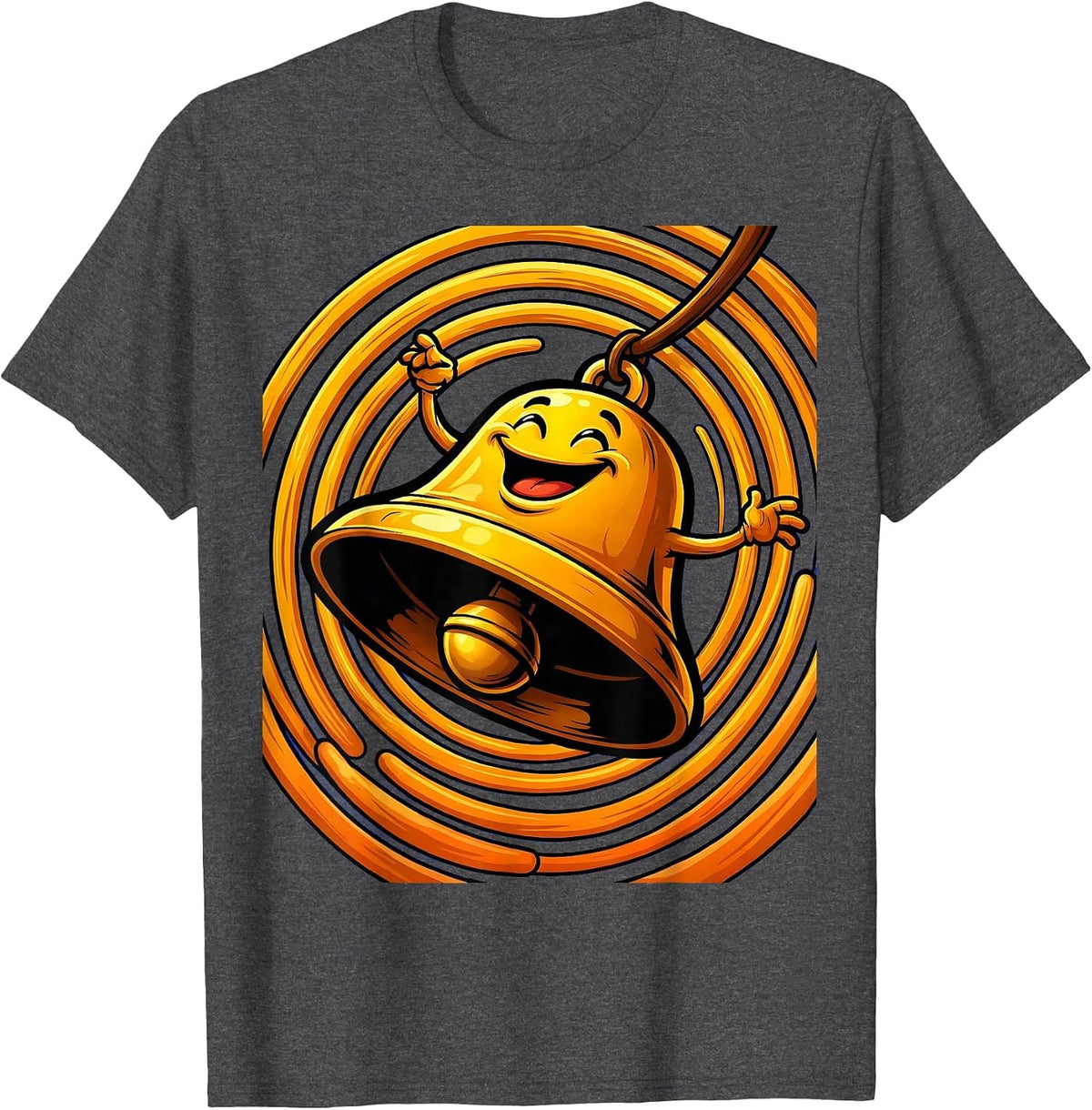 Men's Ringing Bell Sound Wave Burst Cheer Graphic T-Shirt - Dark Heather Grey