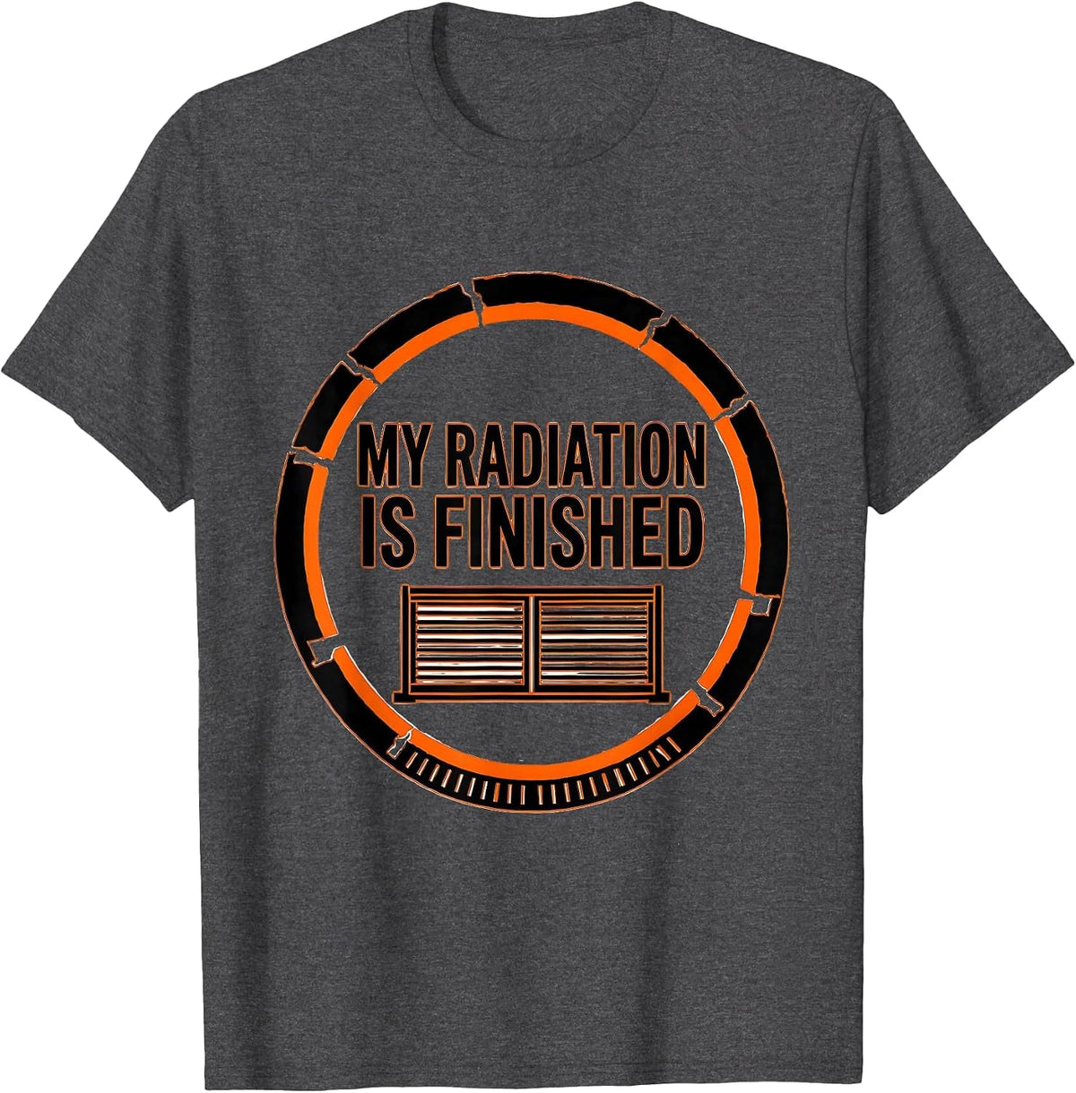 My Radiation Is Finished Funny Radiology Tech Rad Tech X-Ray T-Shirt - Dark Heather Grey