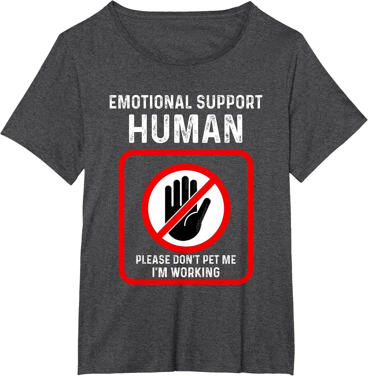 Emotional Support-Human Halloween Costume Do Not Pet Me T-Shirt - Dark Heather Grey