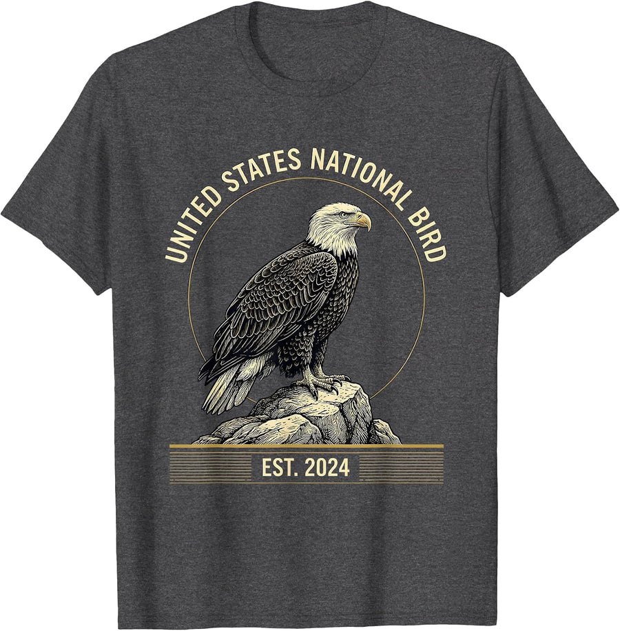 Men's United States National Bird Est. 2024 Patriotic Eagle T-Shirt - Dark Heather Grey