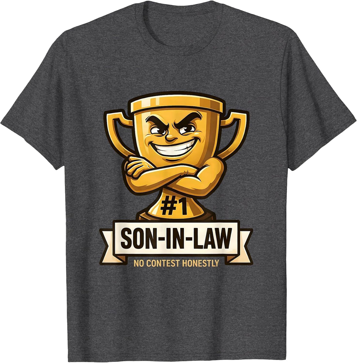 Men's My Son In Law Is My Favorite Child Funny Design T-Shirt - Dark Heather Grey