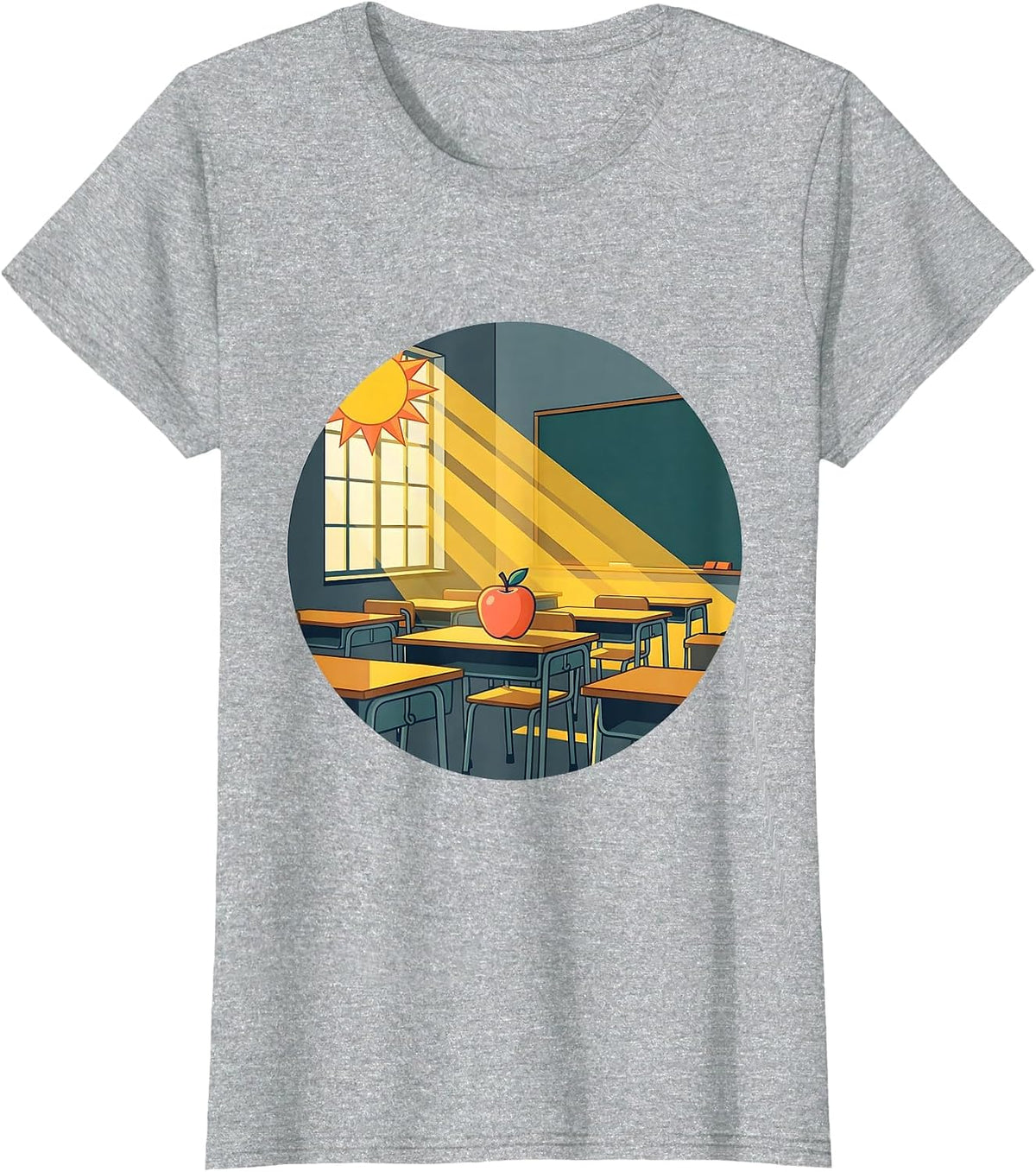 5th Grade Teacher Classroom Sunshine Illustration T-Shirt - Heather Grey