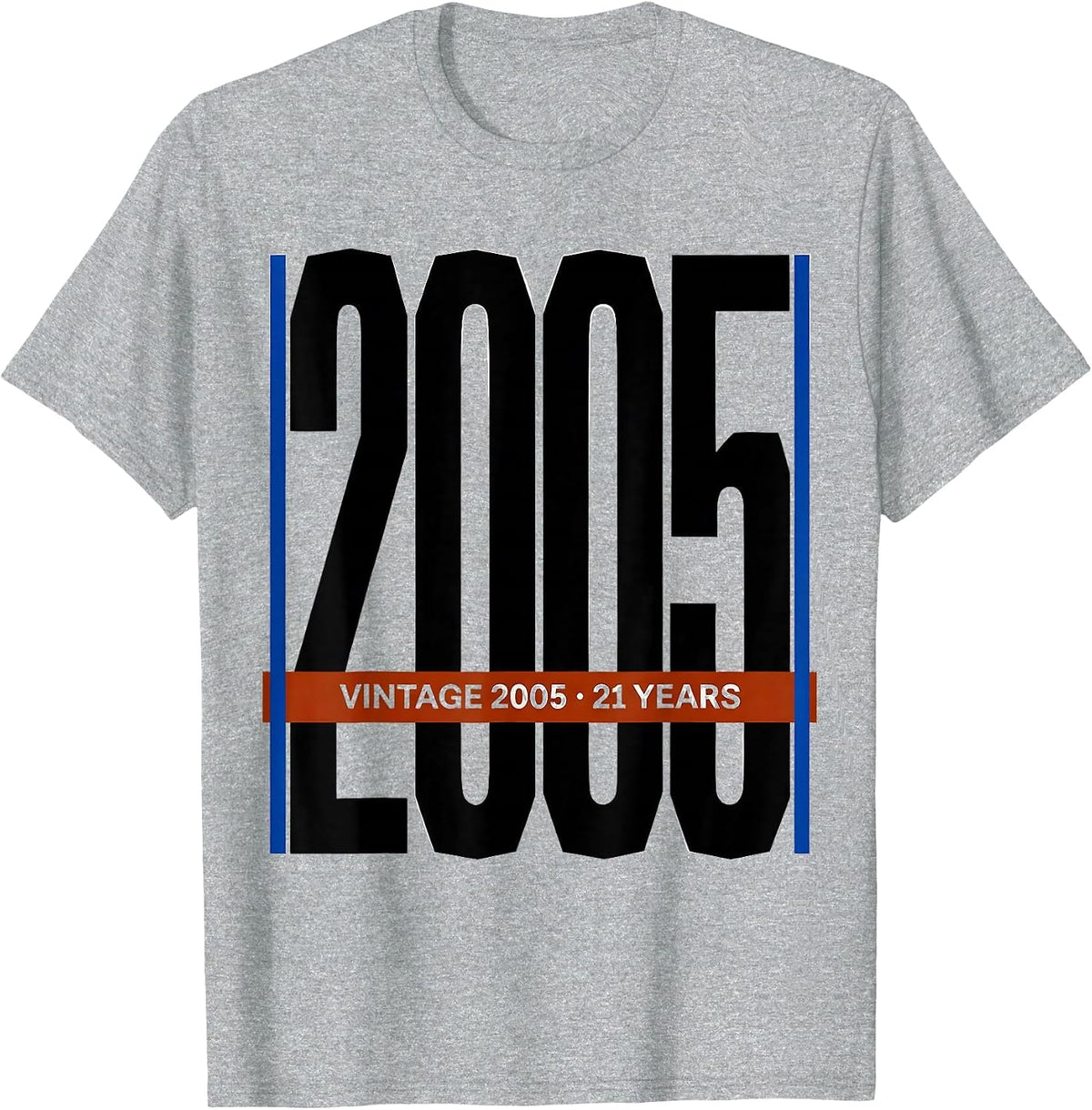Men's Vintage 2005 · 21 Years Milestone Birthday Gift T-Shirt - Heather Grey