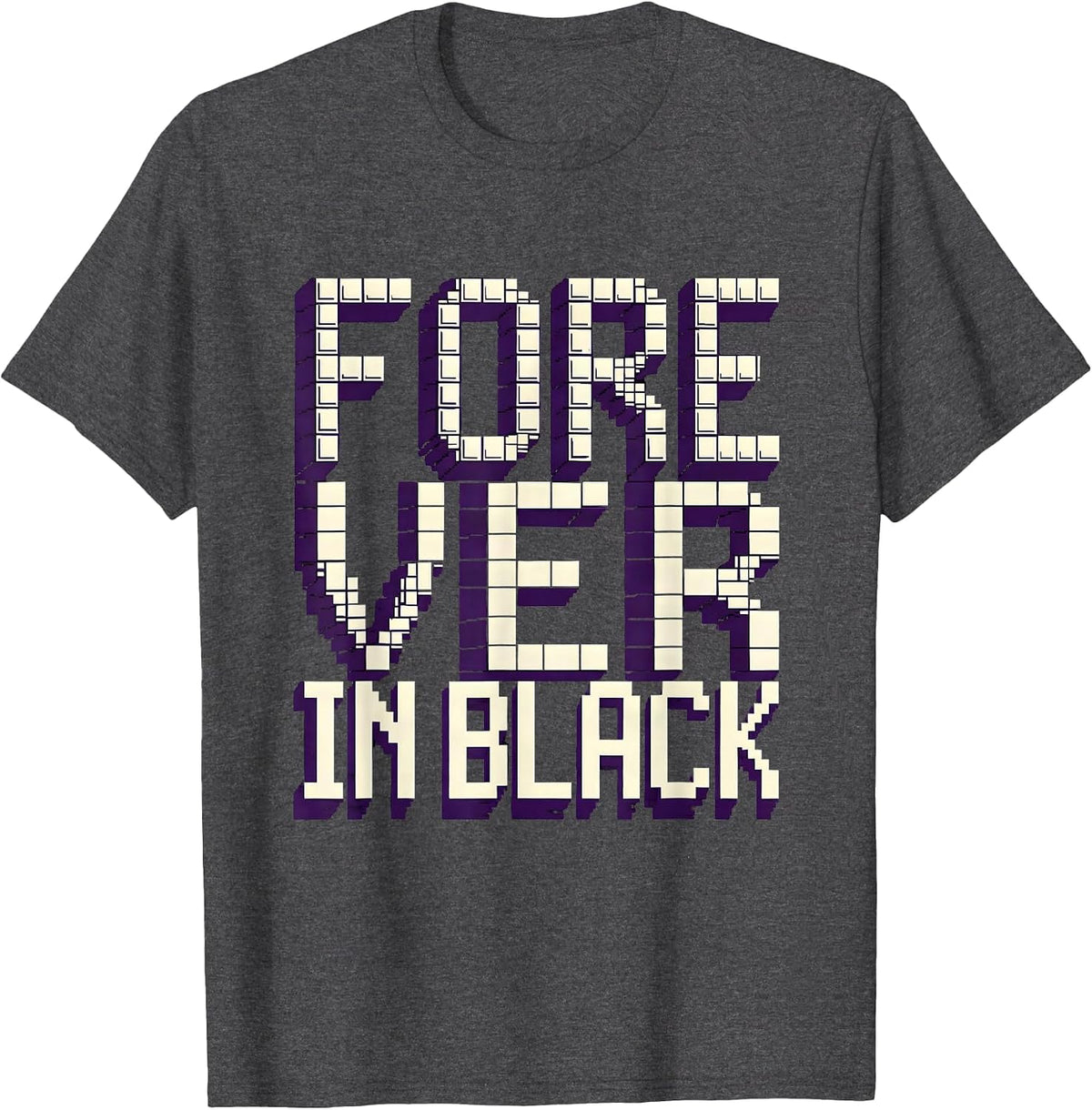 Forever in Black Goth Dark Aesthetic Design T-Shirt - Dark Heather Grey