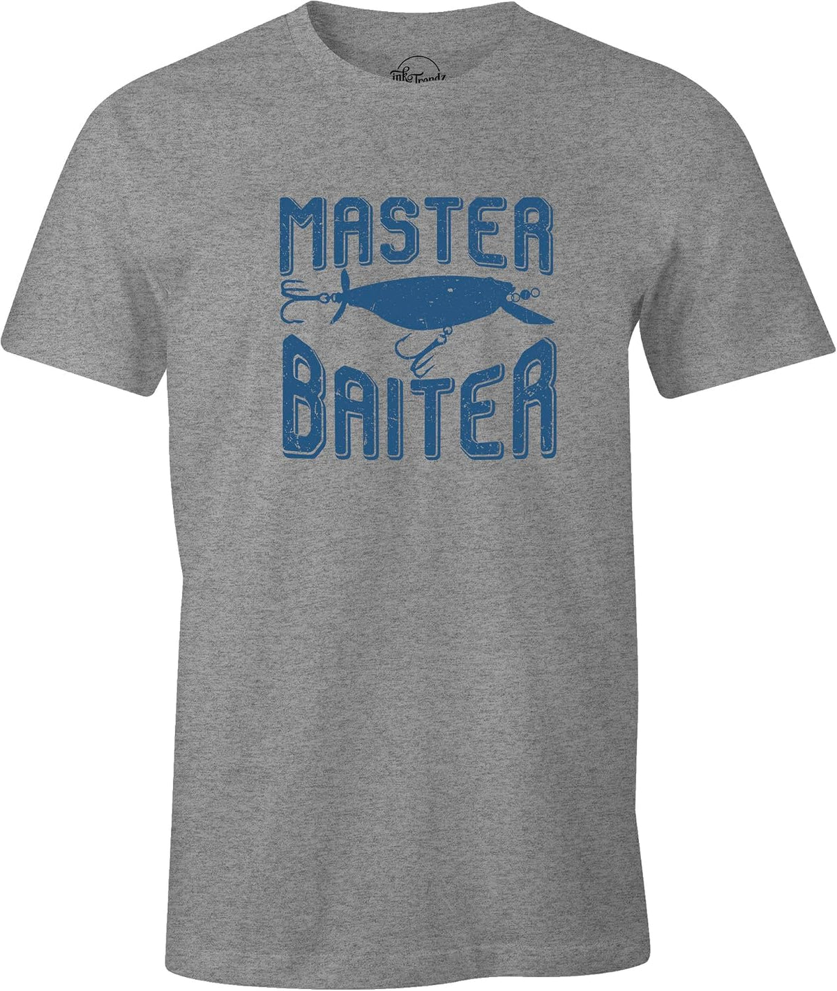 Ink Trendz Master Baiter Funny Fishing Humor Graphic T-Shirts | Fisherman Jokes Unisex Tee - Heather Grey