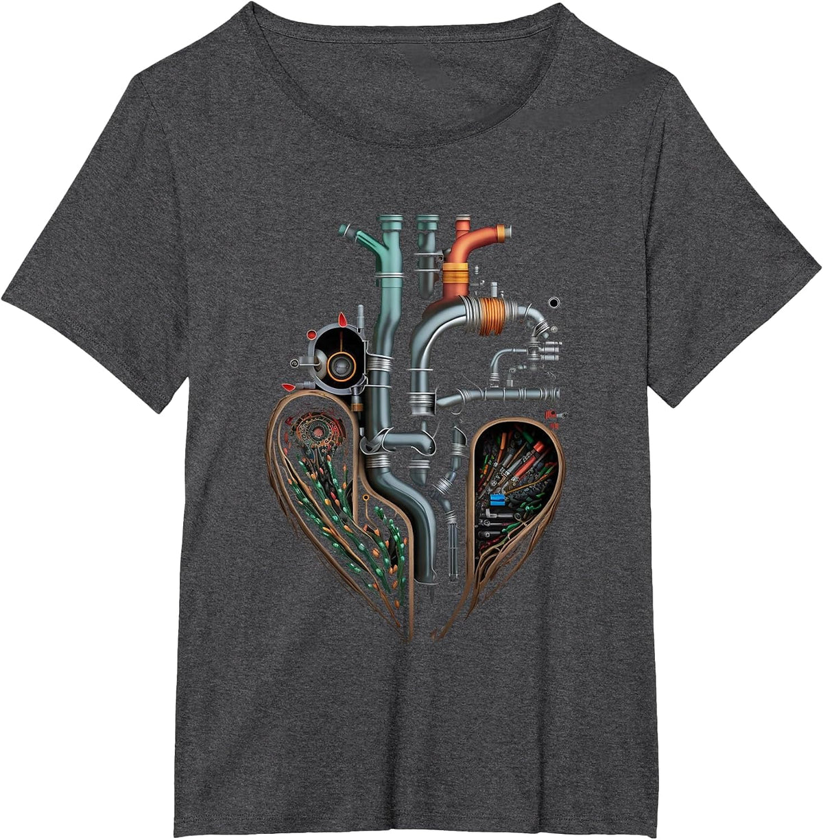 Plumber's Heart PVC Pipes Funny Plumbing Outfit Men T-Shirt - Dark Heather Grey