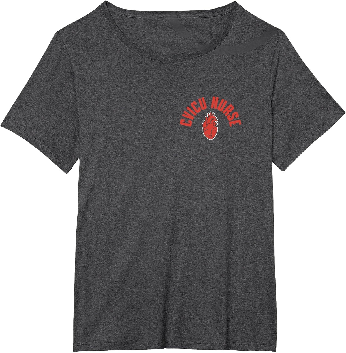 CVICU Nurse Heart Cardiac Nurse Pocket Apparel RN T-Shirt - Dark Heather Grey