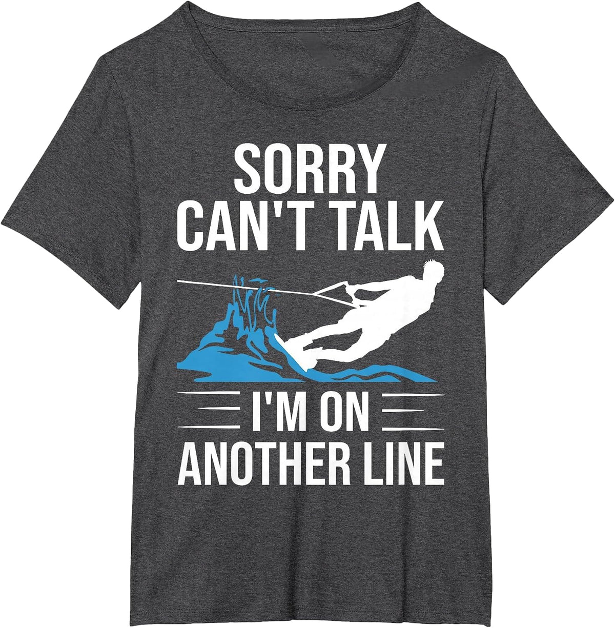 Funny Water Ski Designs for Men Women Water Skier Athletes T-Shirt - Dark Heather Grey