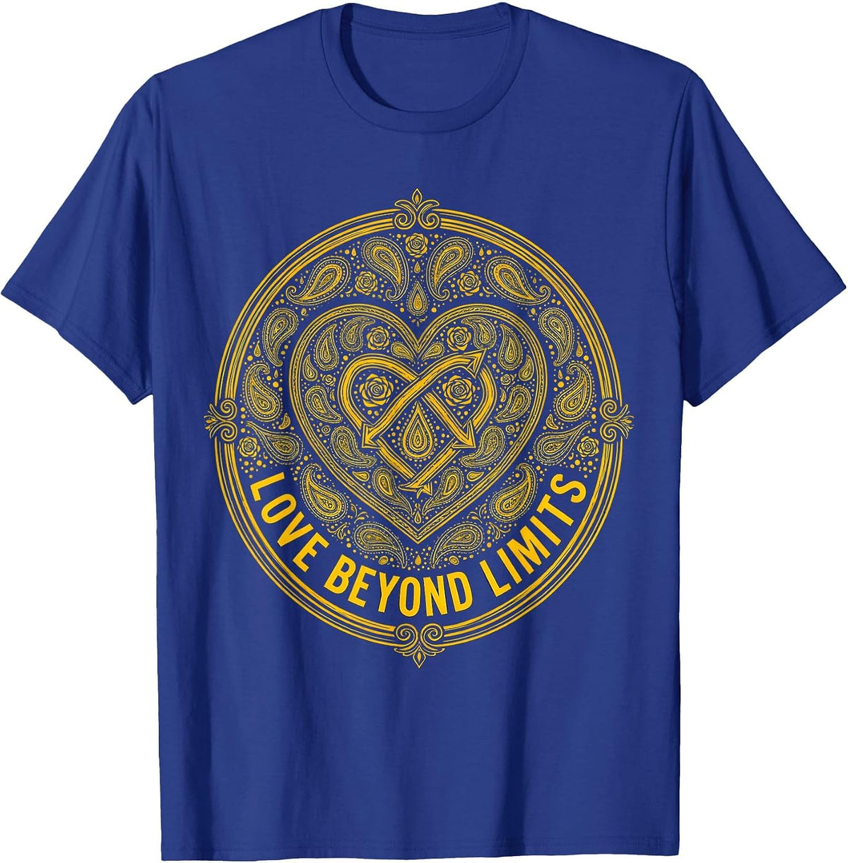Men's Love Beyond Limits Down Syndrome Awareness Design T-Shirt - Royal Blue