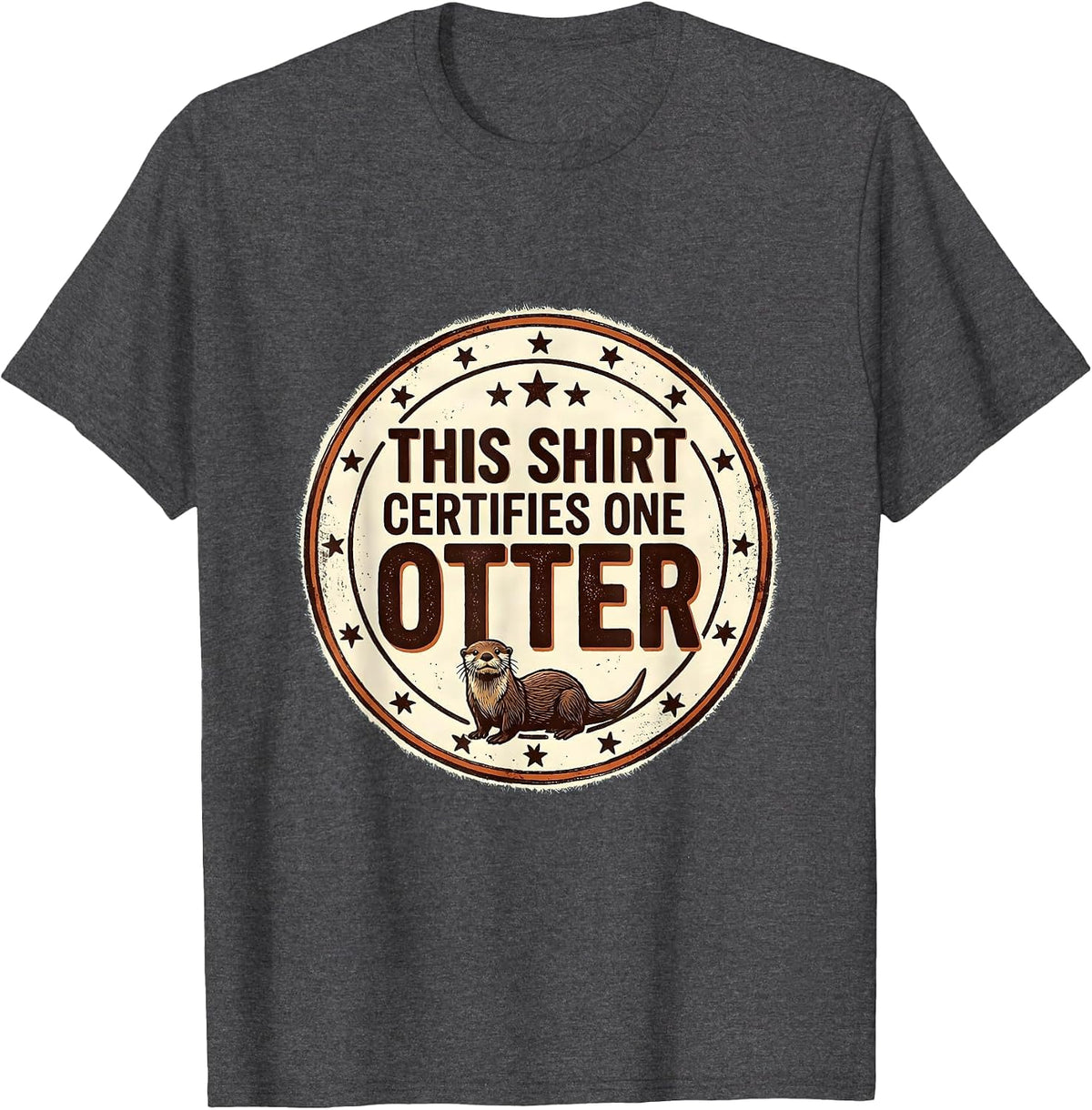 Men's This Shirt Certifies One Otter Funny Lazy Halloween Costume T-Shirt - Dark Heather Grey