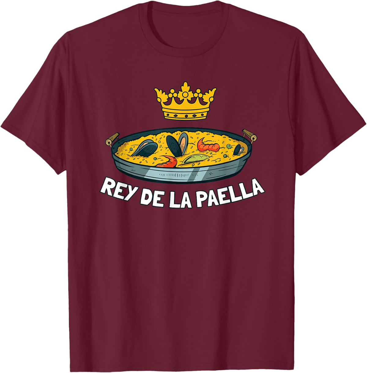 Funny King of Paella T-Shirt T-Shirt - Burgundy