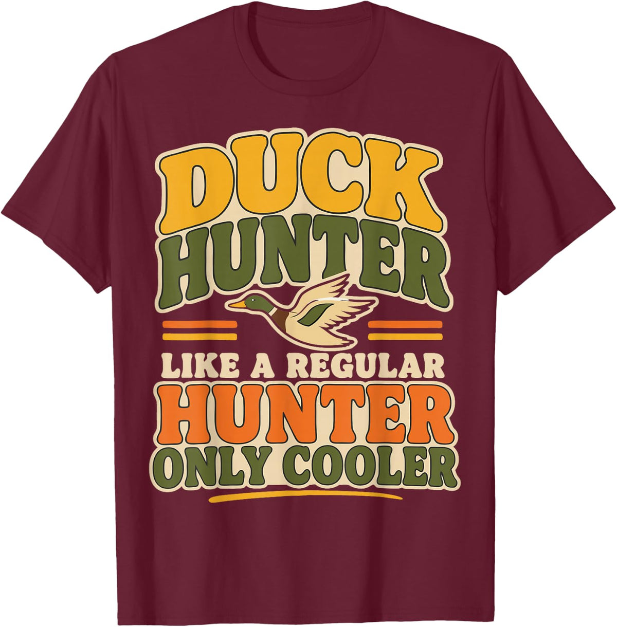 Retro Duck Hunting Season Waterfowl Hunter T-Shirt - Burgundy