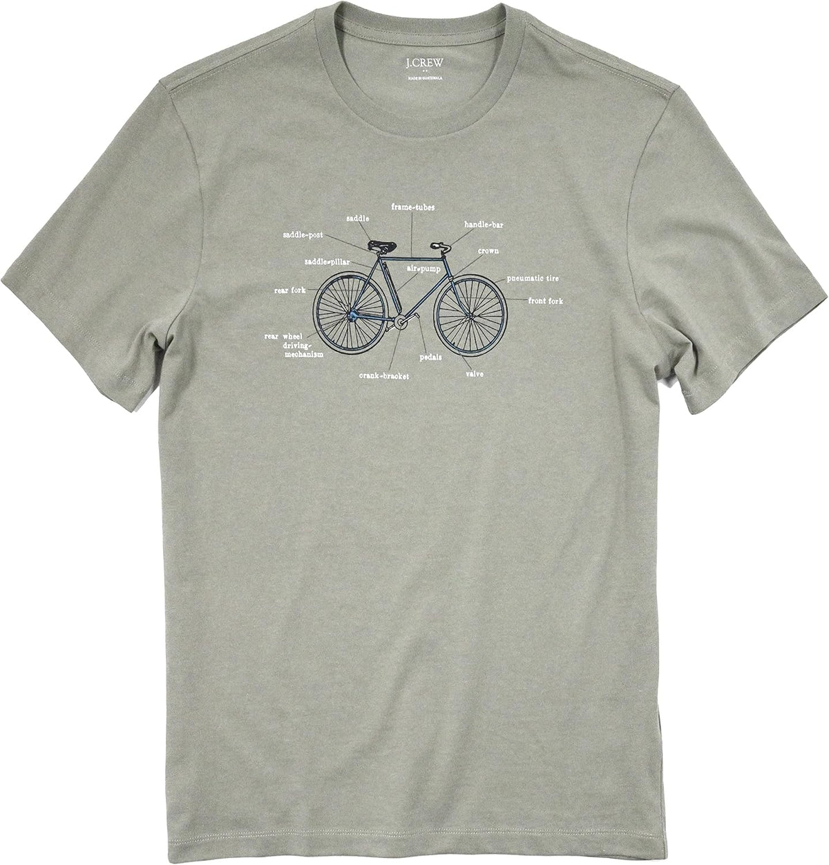 J.Crew Mercantile Men's Short Sleeve Graphic T-Shirt - Quarry Green Bicycle Parts