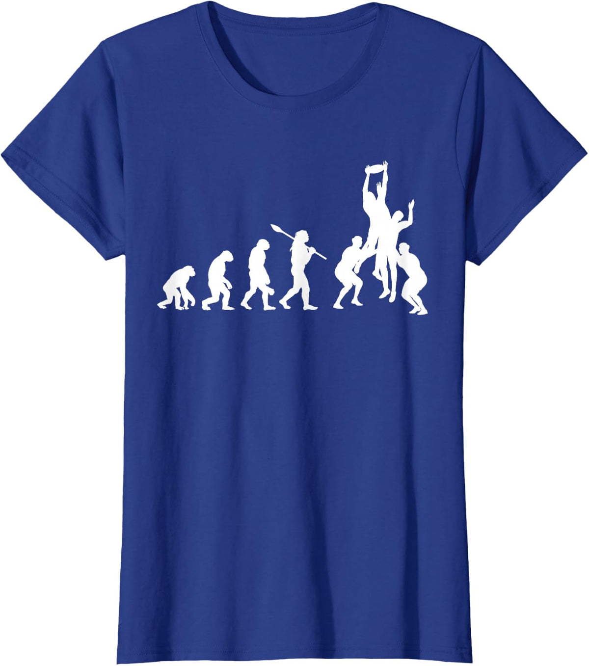 Rugby Evolution Player Sports Rugby Fan Design T-Shirt - Royal Blue
