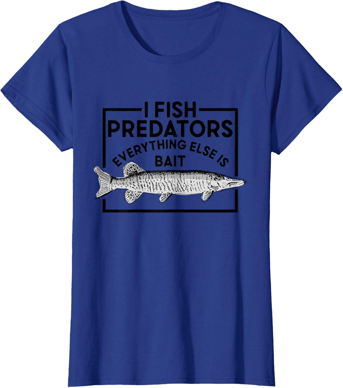 Fishing Musky Pike Fish Fisherman Angling T-Shirt - Royal Blue