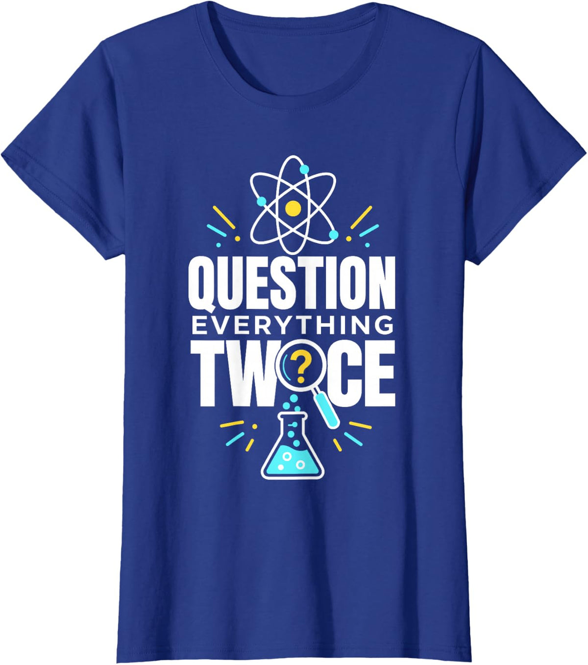 Science Chemistry Lab Flask Bubbles Experiment T-Shirt - Royal Blue