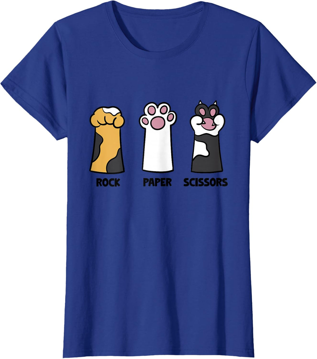 Cat Lover Cat Owner Funny Cat Rock Papers Scissors Fun Cat T-Shirt - Royal Blue