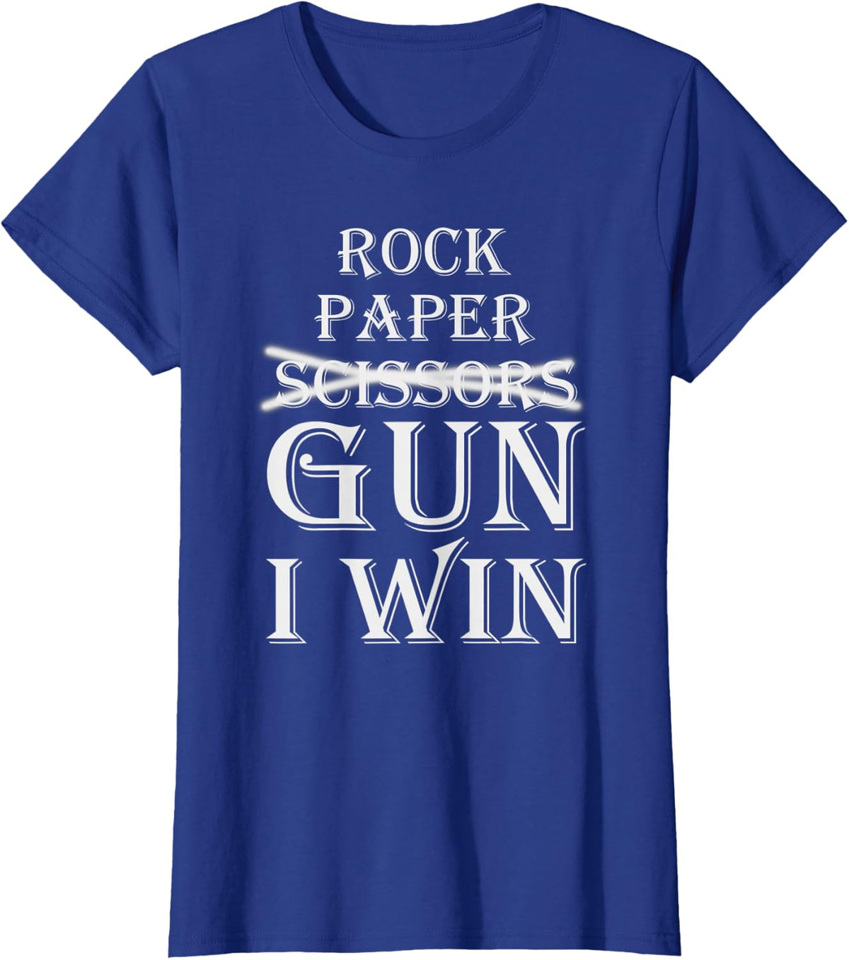 Rock Paper Gun I Win T-Shirt - Royal Blue