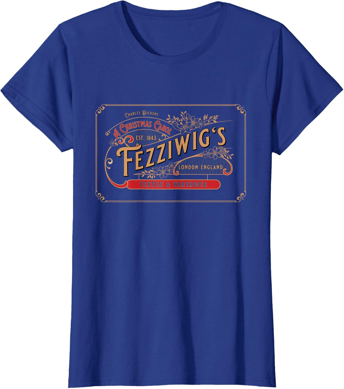 Charles Dickens, Christmas Carol, Fezzigg's, Scrooge & Marley, Holiday T-Shirt - Royal Blue