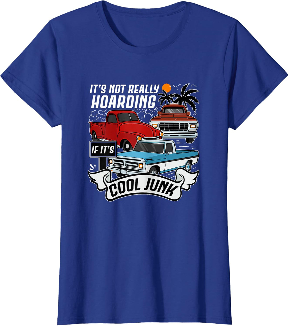 classic car old truck automobile antique vehicle hoarding T-Shirt - Royal Blue