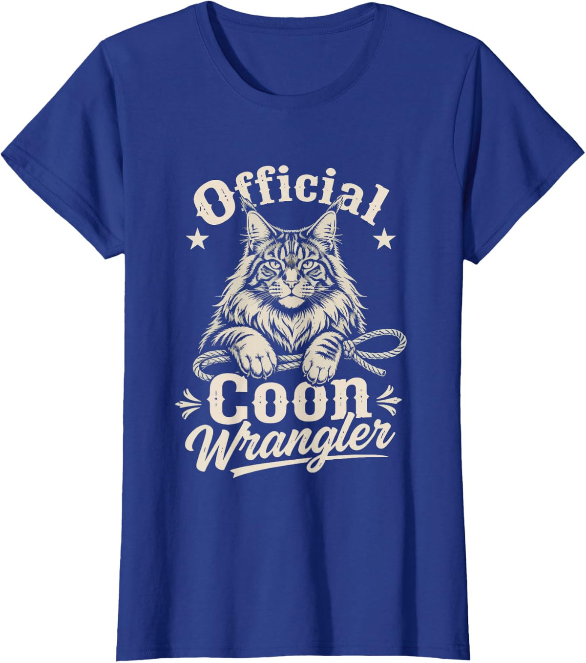Official Maine Coon Cat Wrangler Fur Covered Loving Dad Mom T-Shirt - Royal Blue
