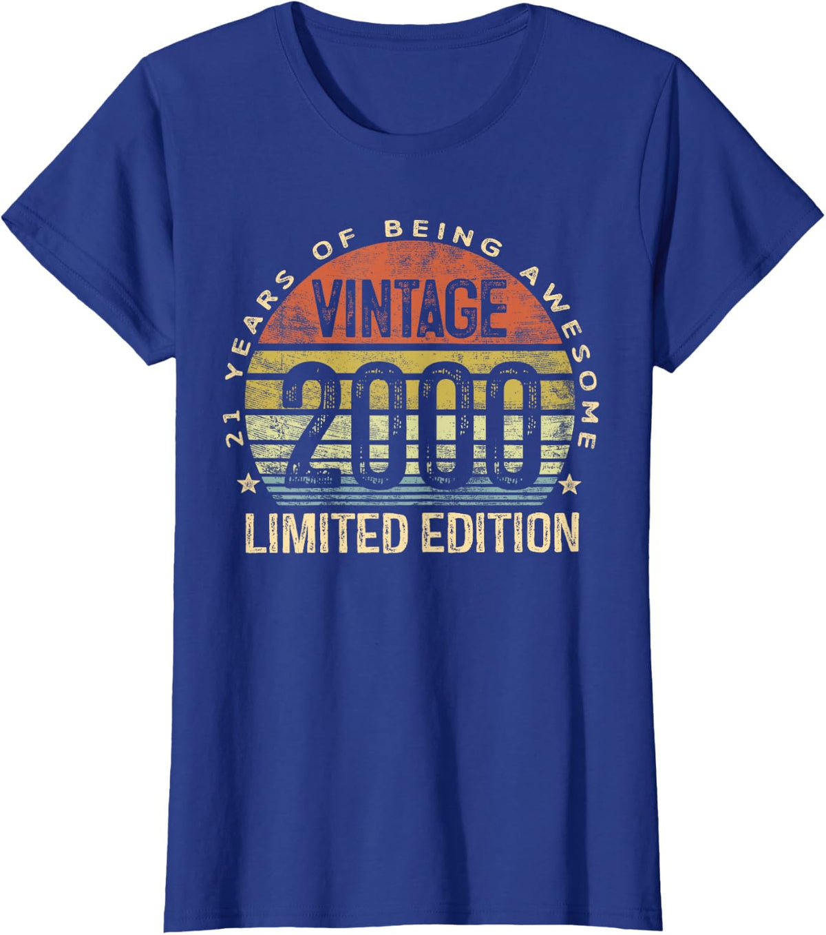 21 Year Old Gifts Vintage 2000 Limited Edition 21st Birthday T-Shirt - Royal Blue