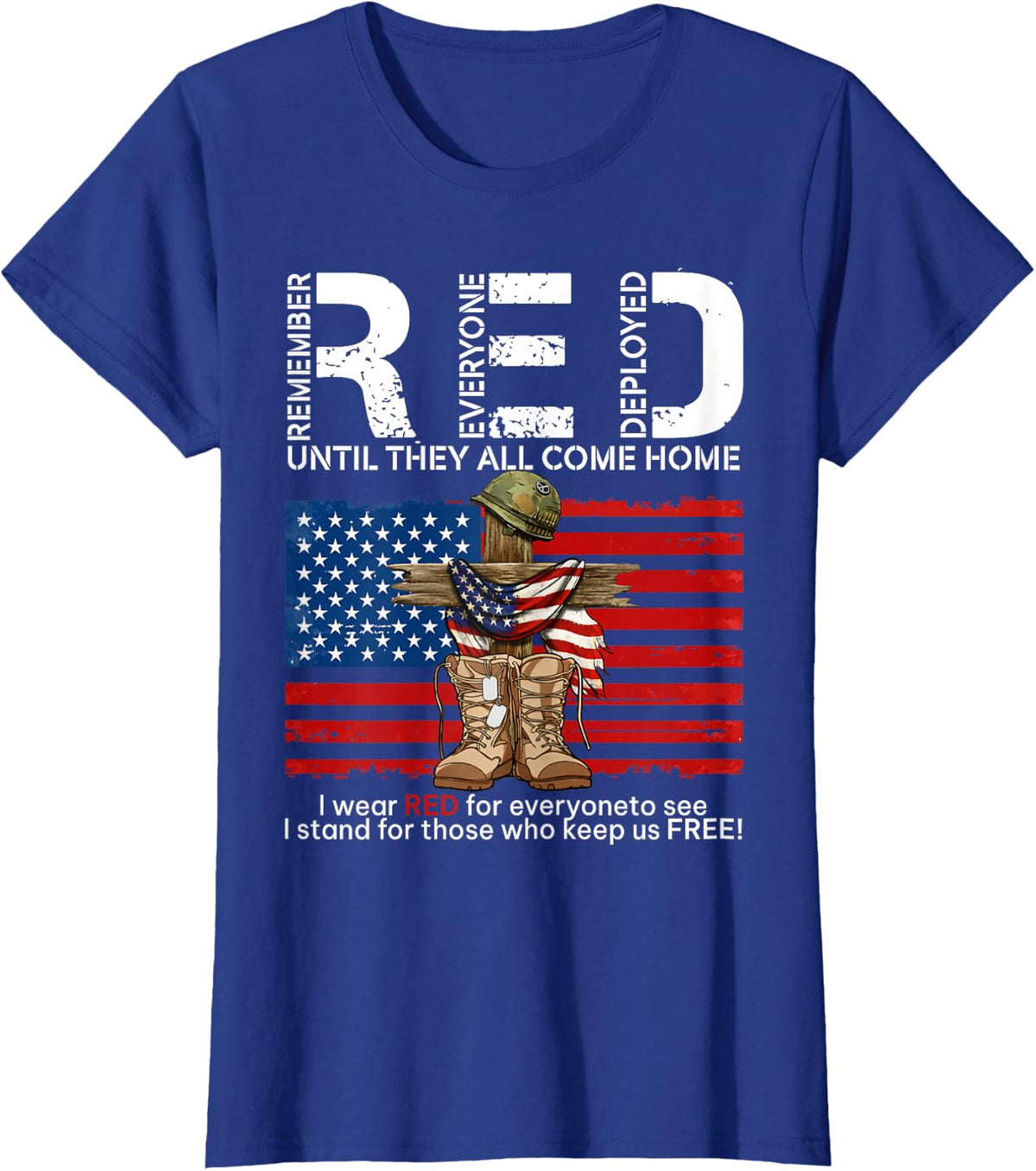 R.E.D Friday Military Support Remember Everyone Deployed T-Shirt - Royal Blue