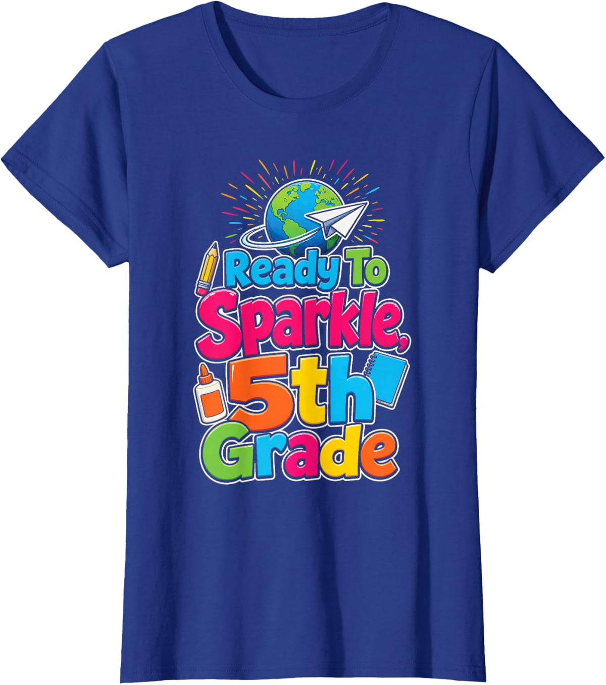 5th Grade Ready to Shine First Day of Elementary School T-Shirt - Royal Blue